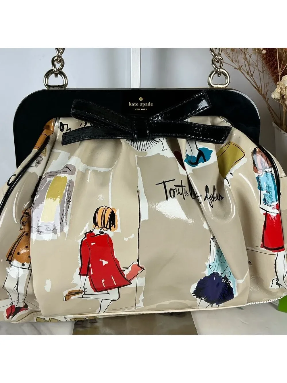 Kate Spade RARE‎ Garance Doré Collection Clutch Hand Shoulder Bag Kisslock Uniqu